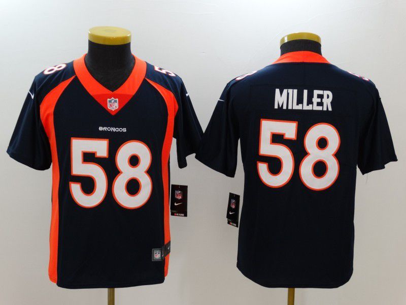 Youth Denver Broncos 58 Miller Blue Nike Vapor Untouchable Limited NFL Jersey